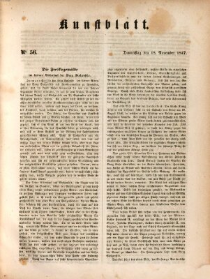 Morgenblatt für gebildete Leser. Kunstblatt (Morgenblatt für gebildete Stände) Donnerstag 18. November 1847