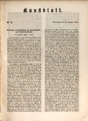 Morgenblatt für gebildete Leser. Kunstblatt (Morgenblatt für gebildete Stände) Donnerstag 13. Januar 1848