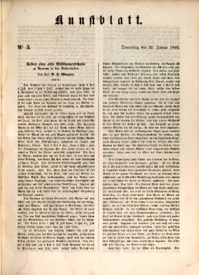 Morgenblatt für gebildete Leser. Kunstblatt (Morgenblatt für gebildete Stände) Donnerstag 20. Januar 1848