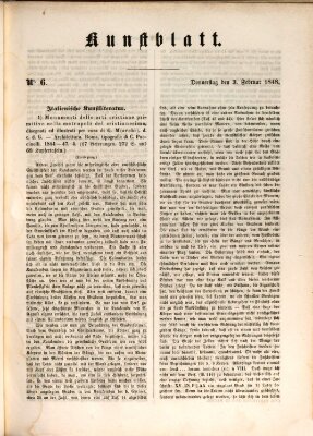 Morgenblatt für gebildete Leser. Kunstblatt (Morgenblatt für gebildete Stände) Donnerstag 3. Februar 1848