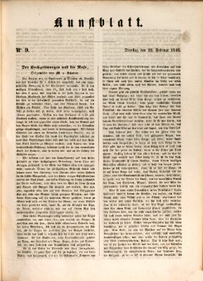 Morgenblatt für gebildete Leser. Kunstblatt (Morgenblatt für gebildete Stände) Dienstag 22. Februar 1848