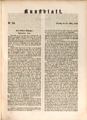 Morgenblatt für gebildete Leser. Kunstblatt (Morgenblatt für gebildete Stände) Dienstag 21. März 1848