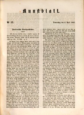 Morgenblatt für gebildete Leser. Kunstblatt (Morgenblatt für gebildete Stände) Donnerstag 6. April 1848