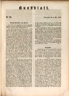 Morgenblatt für gebildete Leser. Kunstblatt (Morgenblatt für gebildete Stände) Donnerstag 4. Mai 1848