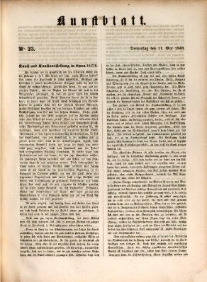 Morgenblatt für gebildete Leser. Kunstblatt (Morgenblatt für gebildete Stände) Donnerstag 11. Mai 1848