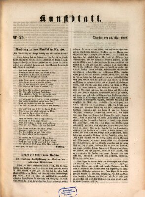 Morgenblatt für gebildete Leser. Kunstblatt (Morgenblatt für gebildete Stände) Dienstag 23. Mai 1848