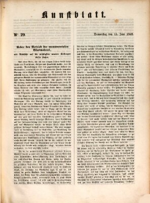 Morgenblatt für gebildete Leser. Kunstblatt (Morgenblatt für gebildete Stände) Donnerstag 15. Juni 1848