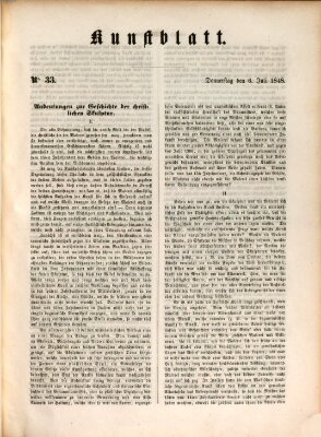 Morgenblatt für gebildete Leser. Kunstblatt (Morgenblatt für gebildete Stände) Donnerstag 6. Juli 1848