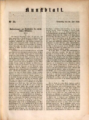 Morgenblatt für gebildete Leser. Kunstblatt (Morgenblatt für gebildete Stände) Donnerstag 20. Juli 1848