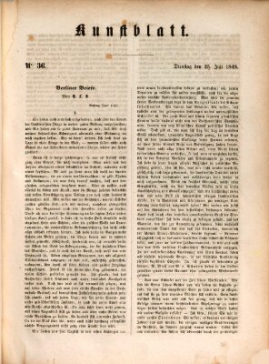 Morgenblatt für gebildete Leser. Kunstblatt (Morgenblatt für gebildete Stände) Dienstag 25. Juli 1848