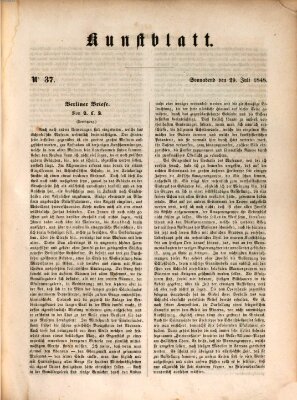 Morgenblatt für gebildete Leser. Kunstblatt (Morgenblatt für gebildete Stände) Samstag 29. Juli 1848