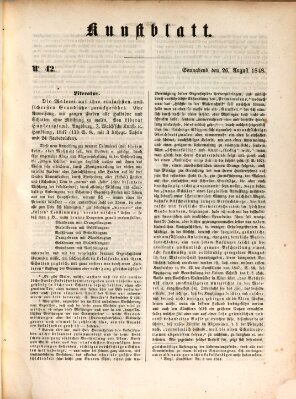 Morgenblatt für gebildete Leser. Kunstblatt (Morgenblatt für gebildete Stände) Samstag 26. August 1848