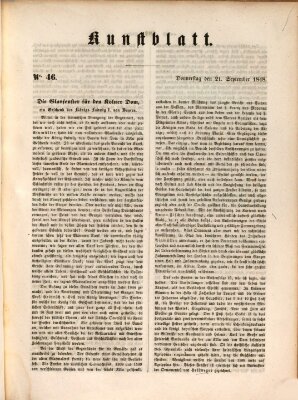 Morgenblatt für gebildete Leser. Kunstblatt (Morgenblatt für gebildete Stände) Donnerstag 21. September 1848