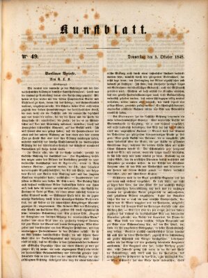 Morgenblatt für gebildete Leser. Kunstblatt (Morgenblatt für gebildete Stände) Donnerstag 5. Oktober 1848