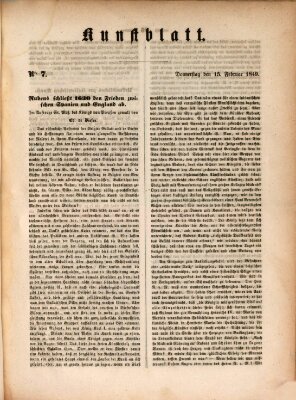 Morgenblatt für gebildete Leser. Kunstblatt (Morgenblatt für gebildete Stände) Donnerstag 15. Februar 1849