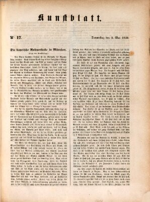 Morgenblatt für gebildete Leser. Kunstblatt (Morgenblatt für gebildete Stände) Donnerstag 3. Mai 1849