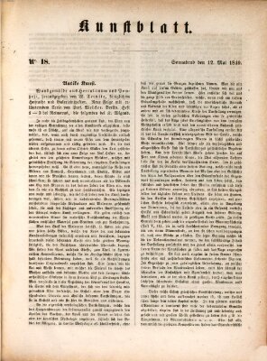 Morgenblatt für gebildete Leser. Kunstblatt (Morgenblatt für gebildete Stände) Samstag 12. Mai 1849