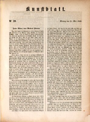 Morgenblatt für gebildete Leser. Kunstblatt (Morgenblatt für gebildete Stände) Montag 21. Mai 1849