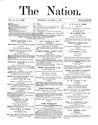 The nation Donnerstag 27. Oktober 1870