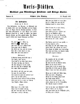 Norisblüthen (Nürnberger Abendzeitung) Sonntag 22. August 1858