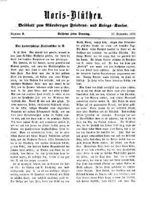 Norisblüthen (Nürnberger Abendzeitung) Sonntag 12. September 1858