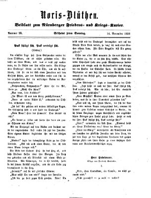 Norisblüthen (Nürnberger Abendzeitung) Sonntag 14. November 1858