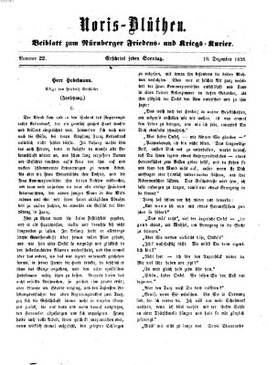 Norisblüthen (Nürnberger Abendzeitung) Sonntag 19. Dezember 1858