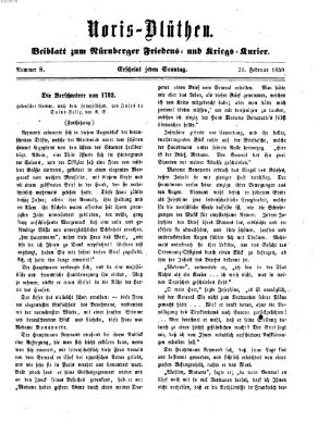 Norisblüthen (Nürnberger Abendzeitung) Sonntag 20. Februar 1859