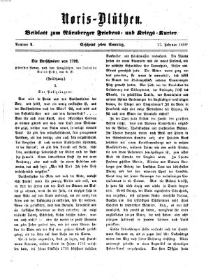 Norisblüthen (Nürnberger Abendzeitung) Sonntag 27. Februar 1859