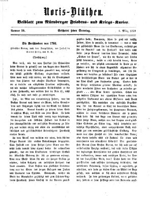 Norisblüthen (Nürnberger Abendzeitung) Sonntag 6. März 1859