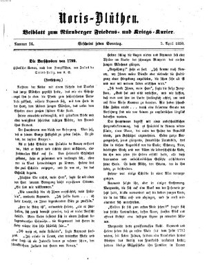 Norisblüthen (Nürnberger Abendzeitung) Sonntag 3. April 1859