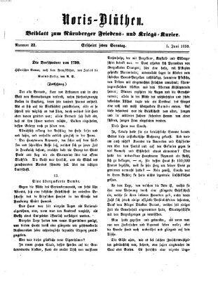 Norisblüthen (Nürnberger Abendzeitung) Sonntag 5. Juni 1859