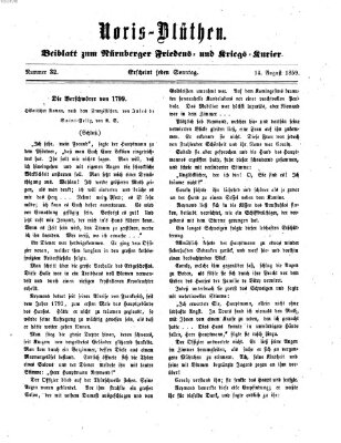 Norisblüthen (Nürnberger Abendzeitung) Sonntag 14. August 1859