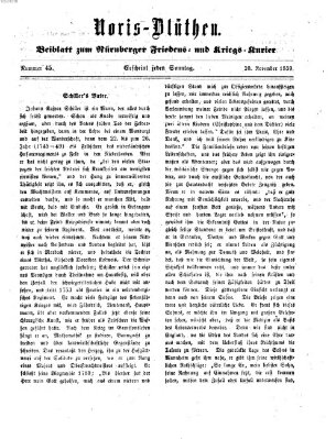 Norisblüthen (Nürnberger Abendzeitung) Sonntag 20. November 1859