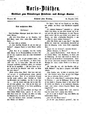 Norisblüthen (Nürnberger Abendzeitung) Sonntag 25. Dezember 1859