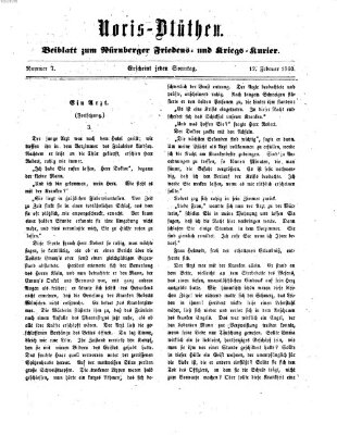 Norisblüthen (Nürnberger Abendzeitung) Sonntag 12. Februar 1860