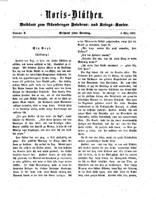 Norisblüthen (Nürnberger Abendzeitung) Sonntag 4. März 1860