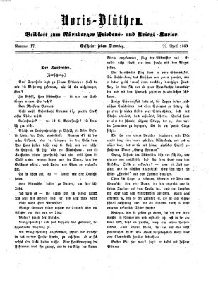 Norisblüthen (Nürnberger Abendzeitung) Sonntag 29. April 1860