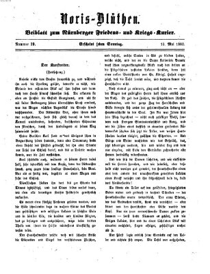 Norisblüthen (Nürnberger Abendzeitung) Sonntag 13. Mai 1860