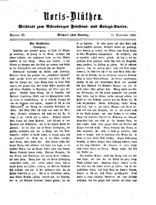 Norisblüthen (Nürnberger Abendzeitung) Sonntag 16. September 1860