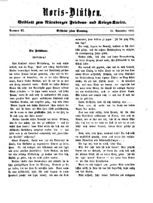 Norisblüthen (Nürnberger Abendzeitung) Sonntag 25. November 1860