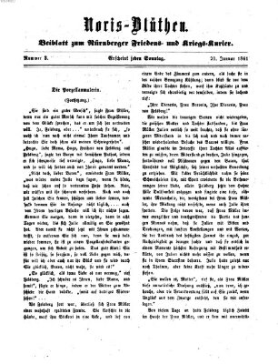 Norisblüthen (Nürnberger Abendzeitung) Sonntag 20. Januar 1861