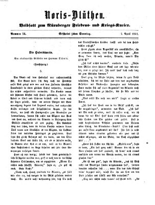 Norisblüthen (Nürnberger Abendzeitung) Sonntag 7. April 1861