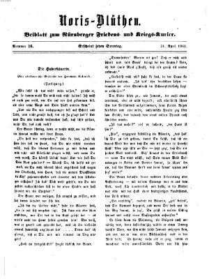 Norisblüthen (Nürnberger Abendzeitung) Sonntag 21. April 1861