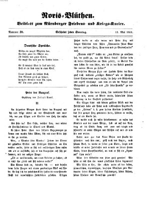 Norisblüthen (Nürnberger Abendzeitung) Sonntag 19. Mai 1861