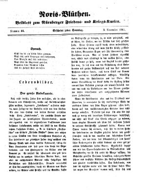 Norisblüthen (Nürnberger Abendzeitung) Sonntag 3. November 1861