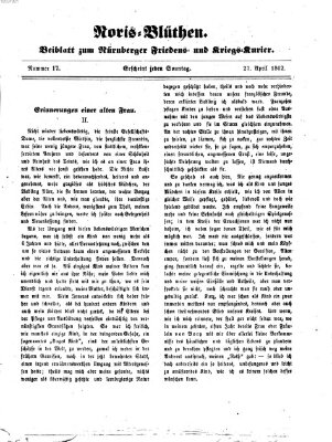 Norisblüthen (Nürnberger Abendzeitung) Sonntag 27. April 1862