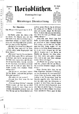 Norisblüthen (Nürnberger Abendzeitung) Sonntag 21. September 1862