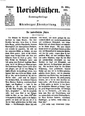 Norisblüthen (Nürnberger Abendzeitung) Sonntag 29. März 1863