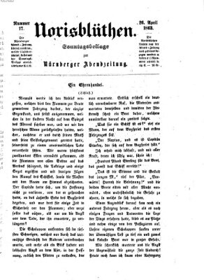 Norisblüthen (Nürnberger Abendzeitung) Sonntag 26. April 1863